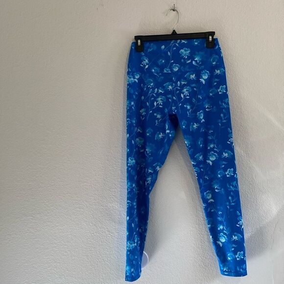 Flyer Blue Floral Print Leggings - Picture 1 of 7